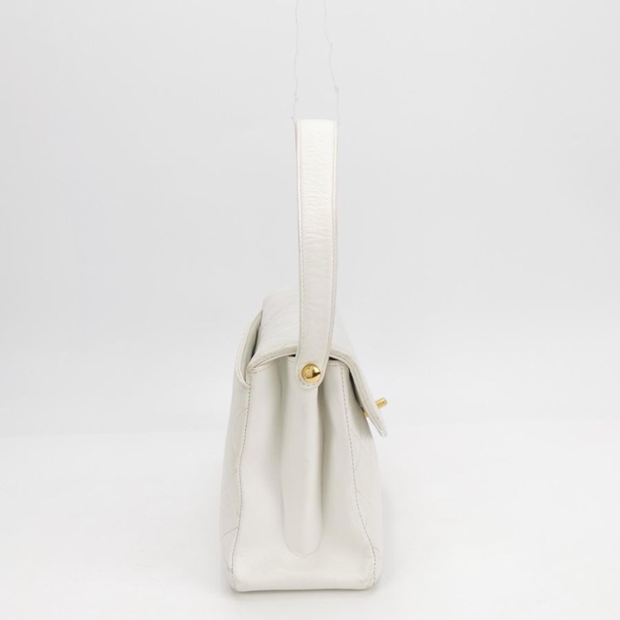 Chanel Flap Bag牛皮純色菱格絎縫雙Clogo手提包單肩包-3