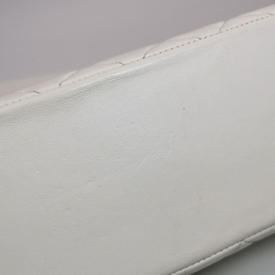 Chanel Flap Bag牛皮純色菱格絎縫雙Clogo手提包單肩包-12