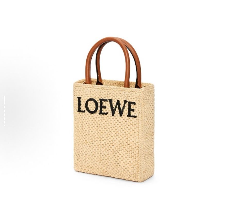 LOEWE羅意威 可調節肩帶 拉菲草琴譜托特包-1