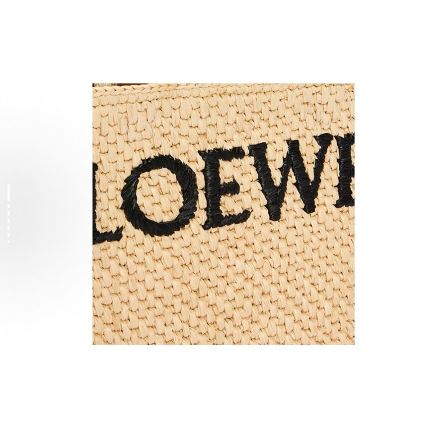 LOEWE羅意威 可調節肩帶 拉菲草琴譜托特包-3