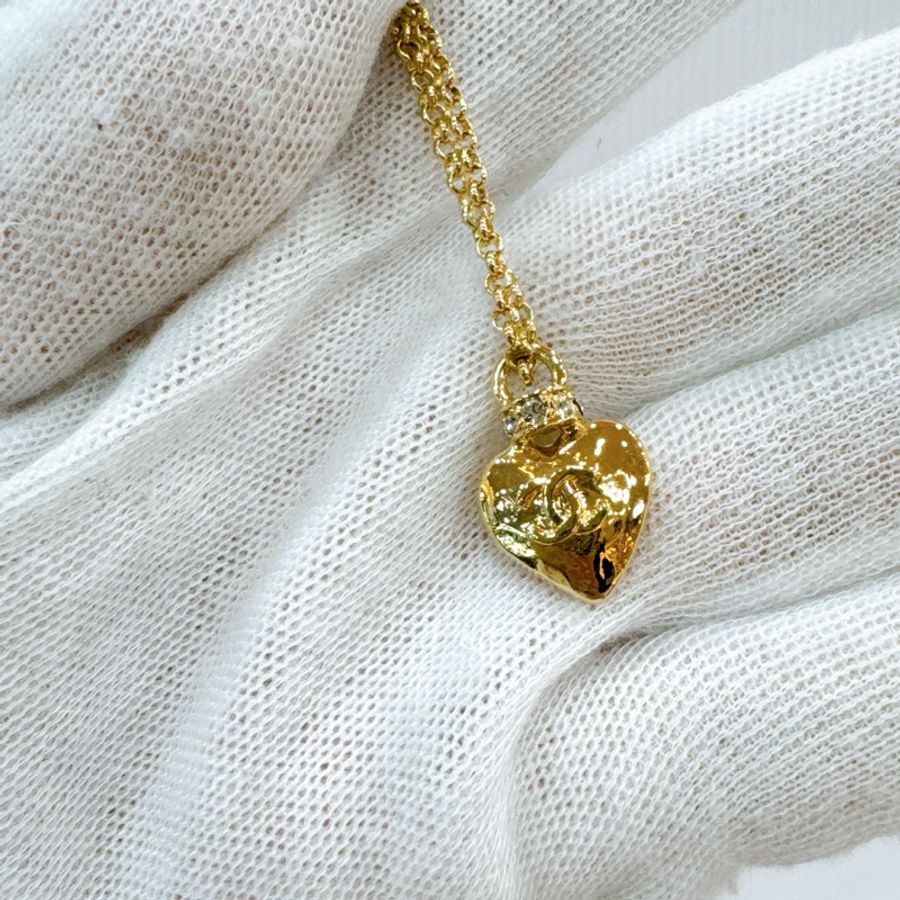 莉亞精品♡Chanel ABD078 愛心項鍊全新-1