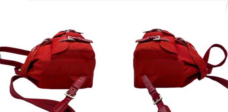 「JL精品代購」95新 Prada 紅色 後背包-5