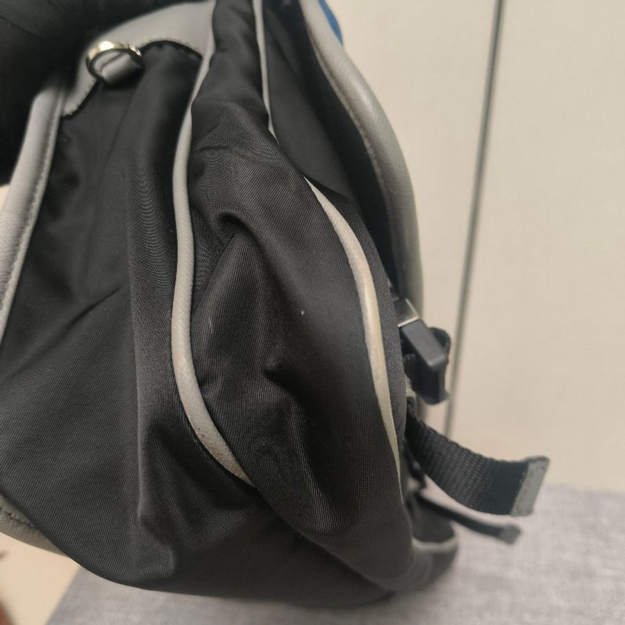 【8成新】㊣✨PRADA✨(附防塵袋)普拉達 拼色 寶藍色 帆布 皮革 雙釦 掀蓋式 郵差包 肩背包 斜背包 /二手包/二手精品🌳二手樹屋🌳-7