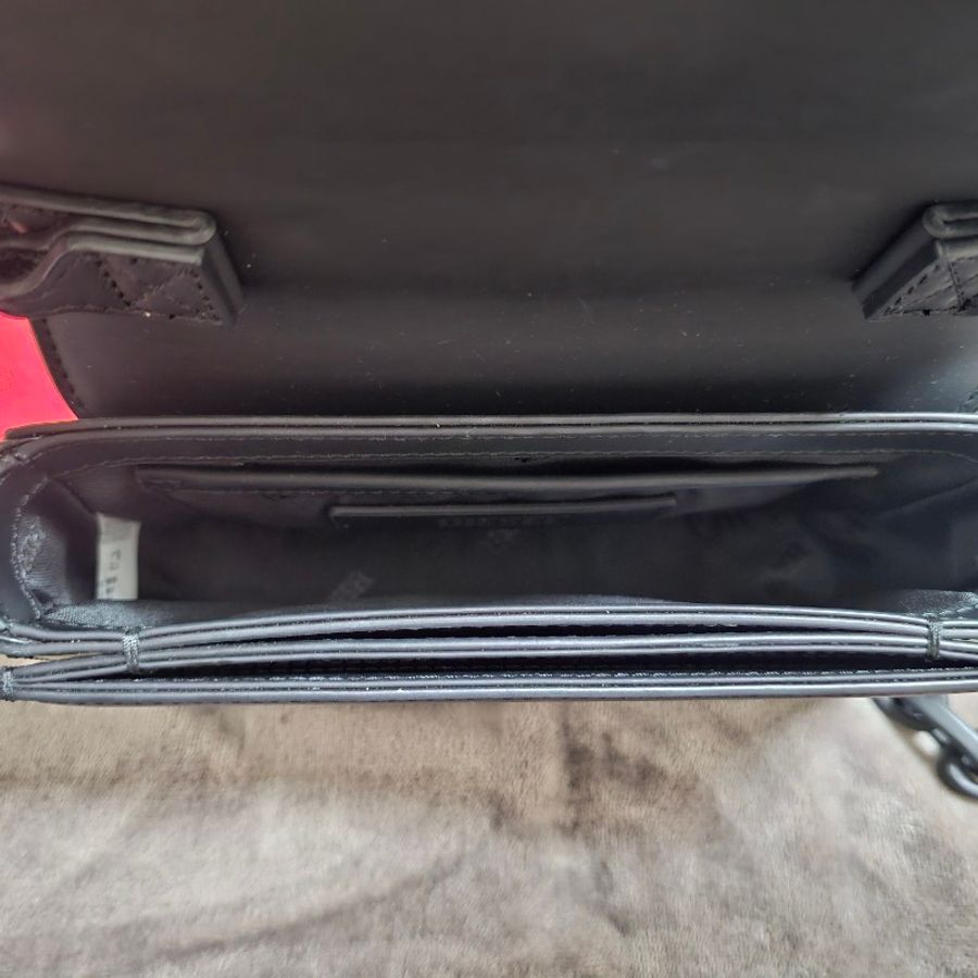 DIESEL 1DR leather shoulder 斜背包 黑色 小牛皮 粗鏈條 RFID防偽晶片 防盜包-4