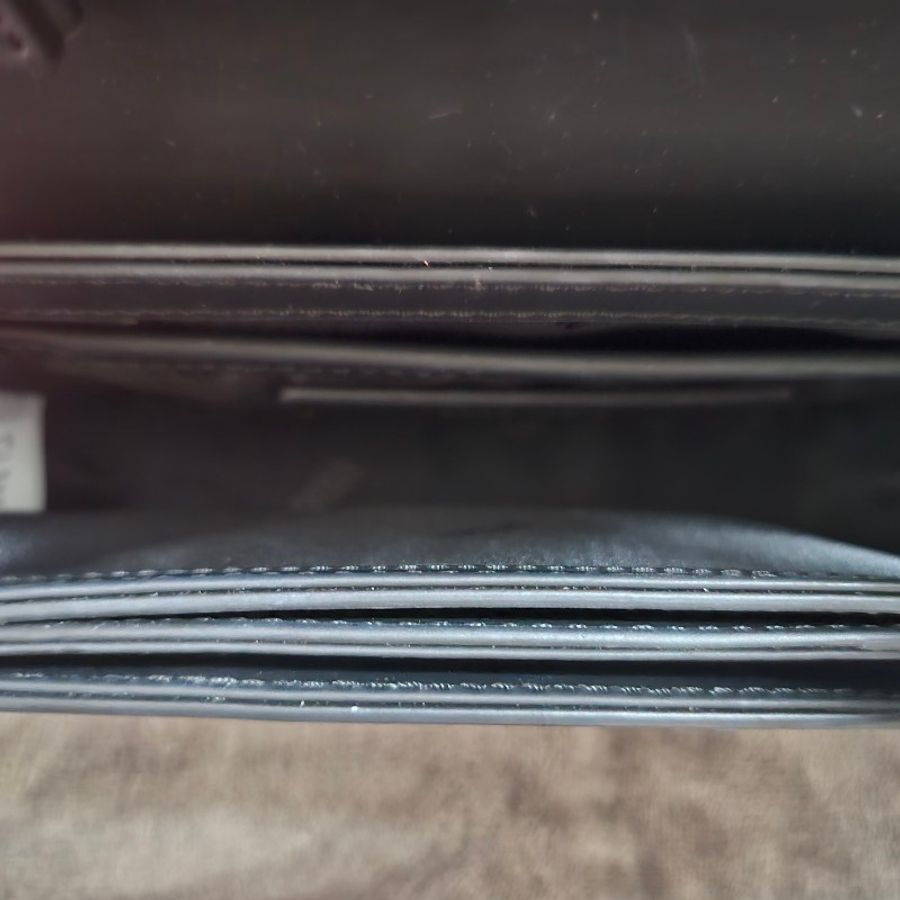 DIESEL 1DR leather shoulder 斜背包 黑色 小牛皮 粗鏈條 RFID防偽晶片 防盜包-9