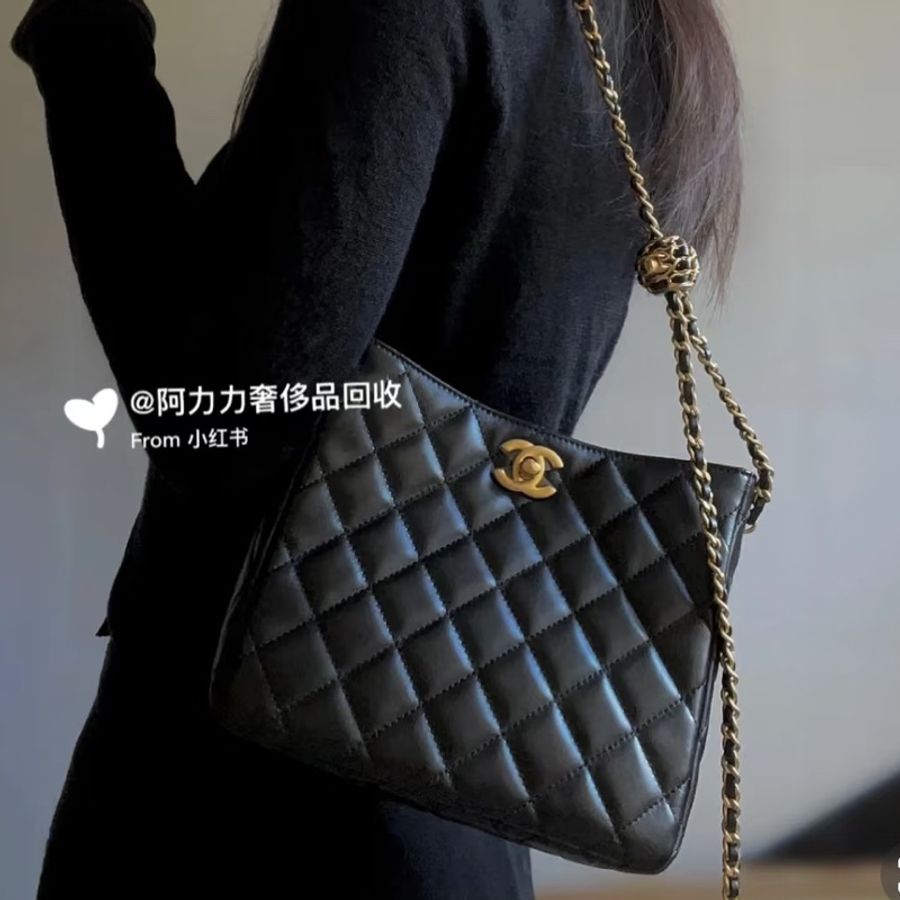 莉亞精品♡Chanel AS3259 編織金球HOBO 全新閒置-1