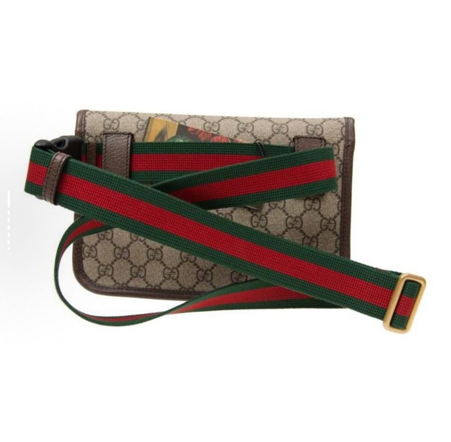 GUCCI古馳 Neo Vintage系列 燙金徽標老花虎頭腰包斜挎包-2