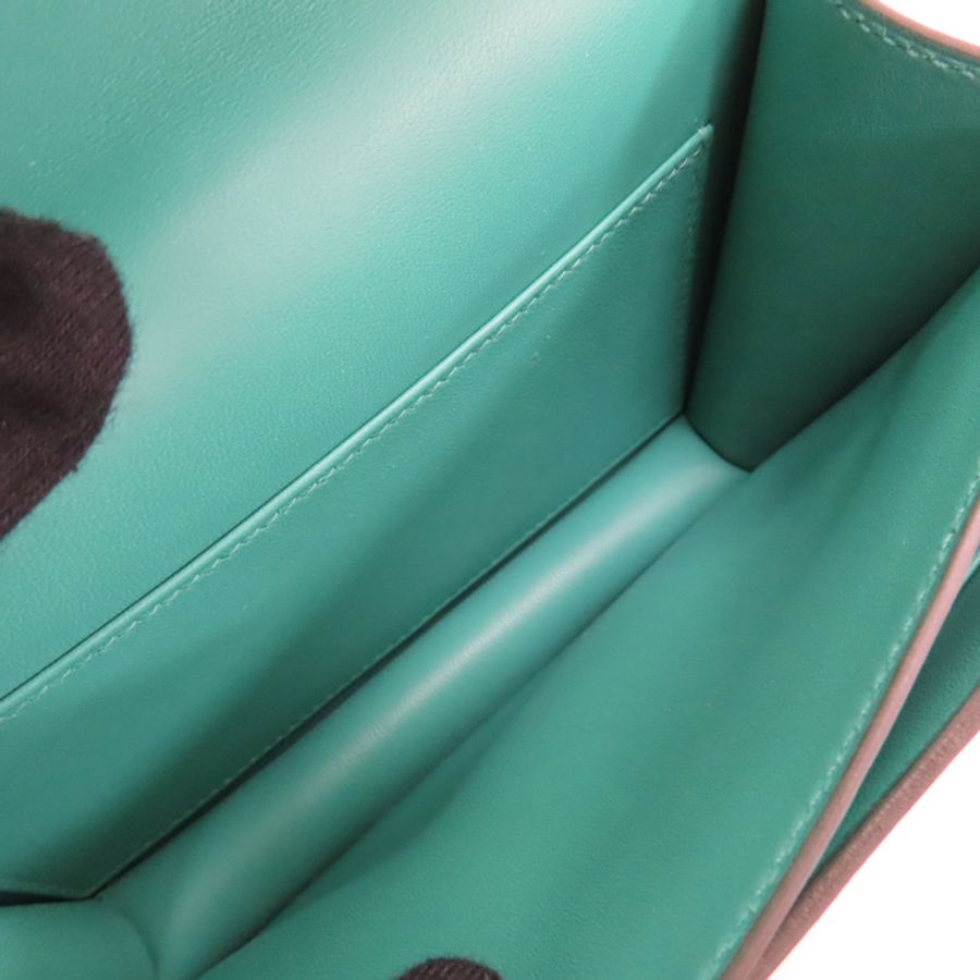 【再降價】Mini Constance 肩背包 Bleu Paon 孔雀藍 Ostrich 鴕鳥皮 D刻 金扣【HERMES 愛馬仕】-4