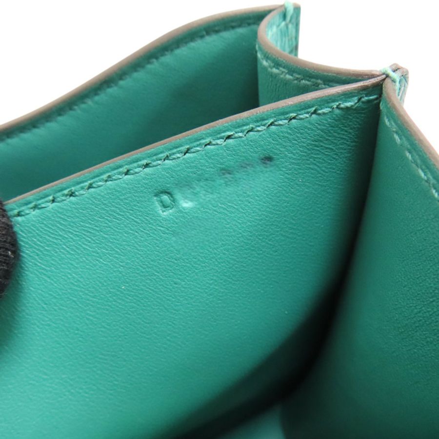 【再降價】Mini Constance 肩背包 Bleu Paon 孔雀藍 Ostrich 鴕鳥皮 D刻 金扣【HERMES 愛馬仕】-7