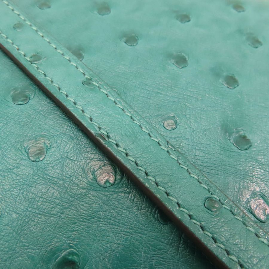 【再降價】Mini Constance 肩背包 Bleu Paon 孔雀藍 Ostrich 鴕鳥皮 D刻 金扣【HERMES 愛馬仕】-14