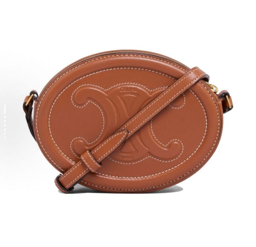 CELINE賽琳 Cuir Triomphe 牛皮 橢圓形錢包斜挎包 小號-2
