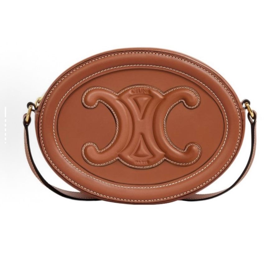 CELINE賽琳 Cuir Triomphe 牛皮 橢圓形錢包斜挎包 小號-4