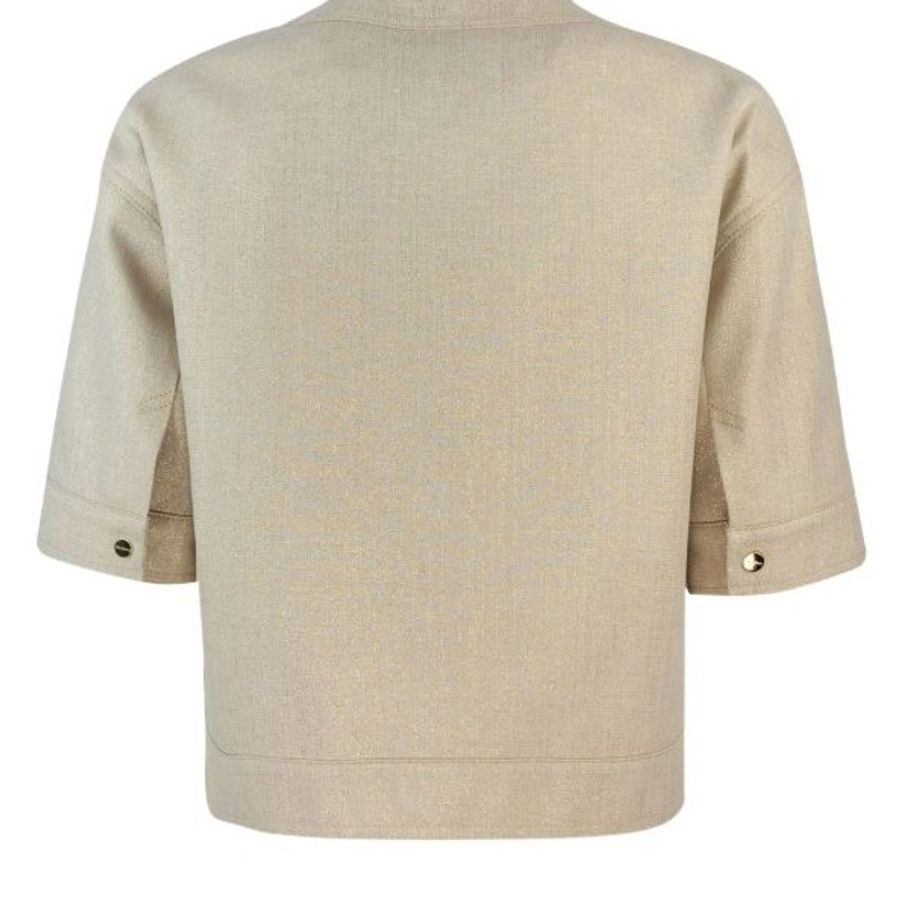 Maxmara 外套 西裝 女 亞麻棉外套 米銀色 agile 2025 全新新品 40號 義大利購入-3
