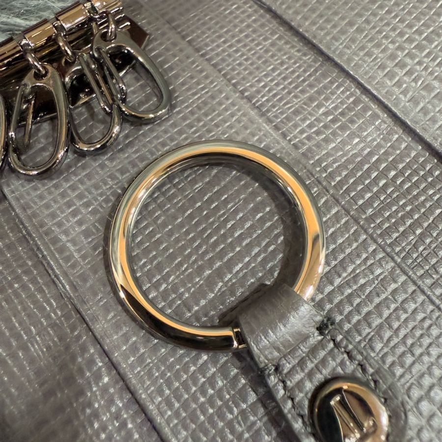 TODS 磚紅色 牛皮 4孔 鑰匙圈 鑰匙包 門禁卡包-9