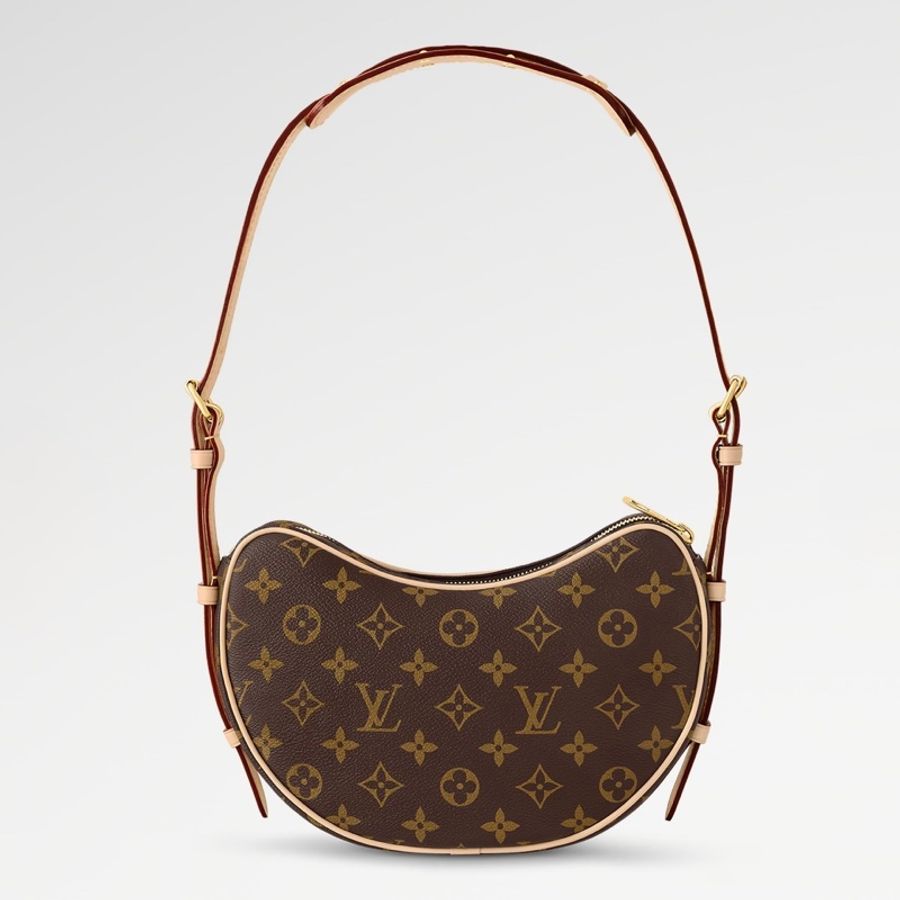 莉亞精品♡LV M46828 Croissant MM 經典老花碗豆包附迷你小包 全新-5