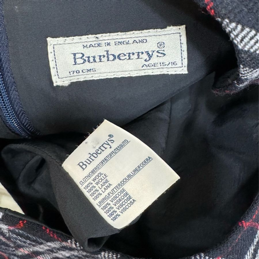 英國製Burberry早期經典款羊毛格紋背心洋裝青少年15/16歲大約一般成人S號-2