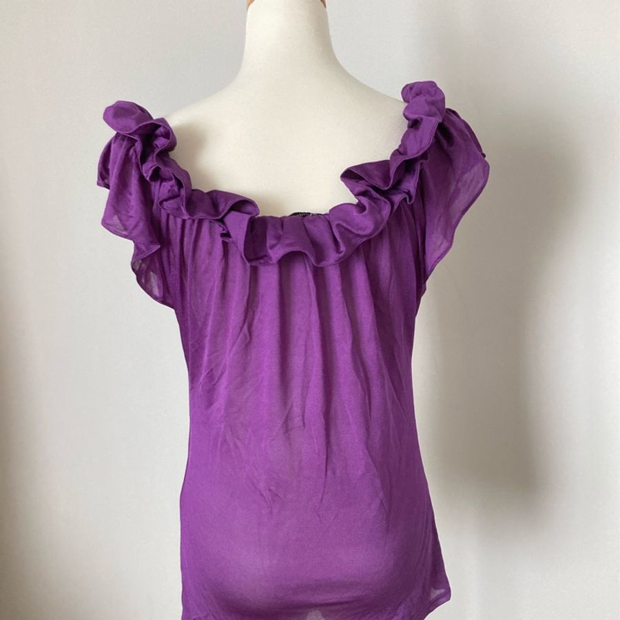 專櫃正品迪奧Dior 紫色 浪漫涼爽好搭 夏日女上衣F38 S/M-5
