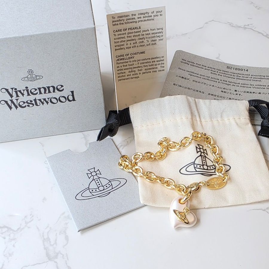 Vivienne Westwood Florentia 珍珠愛心手鍊-0