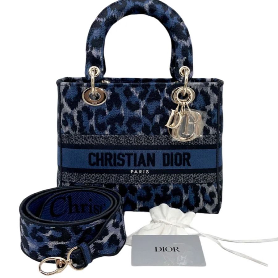 「JL精品代購」極新Dior 豹紋肩背托特包-0