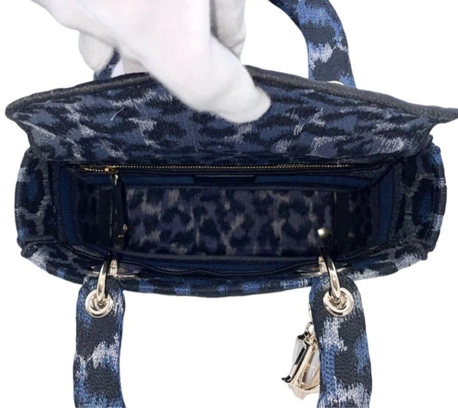 「JL精品代購」極新Dior 豹紋肩背托特包-6