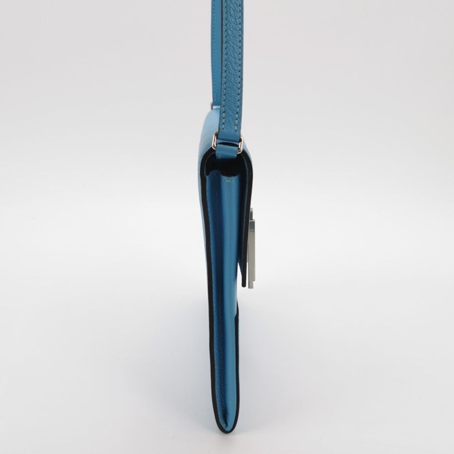 Hermès Cinhetic 18 糖果藍斜背包|不對稱H扣設計-2