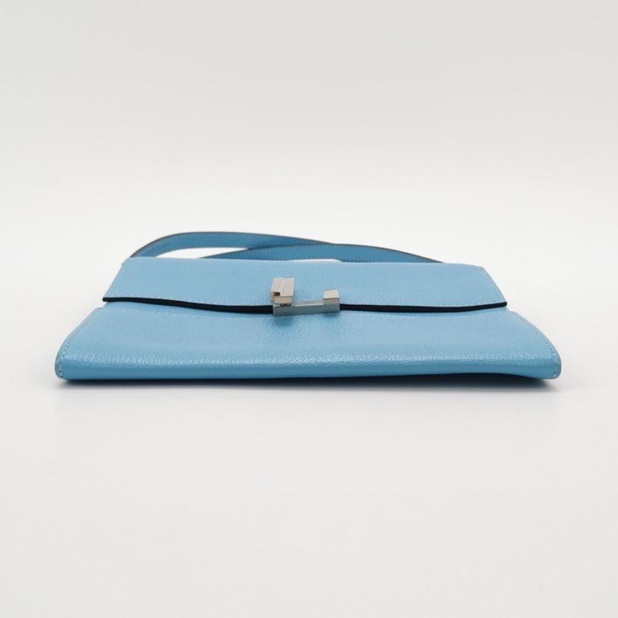 Hermès Cinhetic 18 糖果藍斜背包|不對稱H扣設計-4