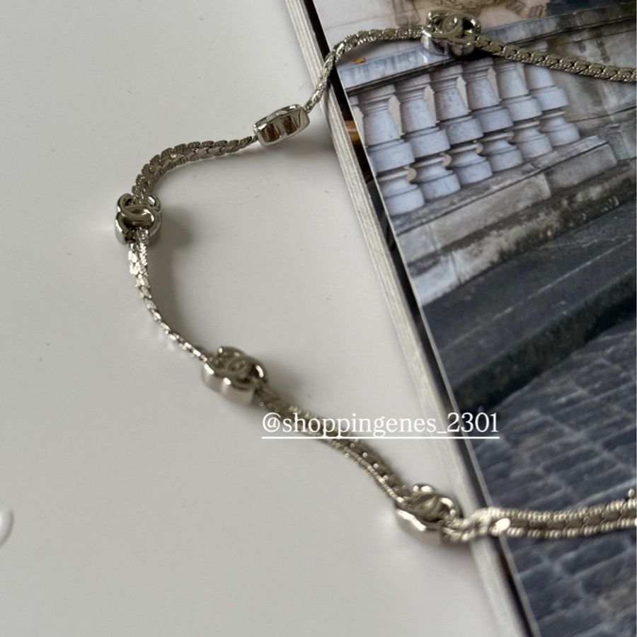 香奈兒 Chanel 全新品 經典七花項鍊 銀色-5
