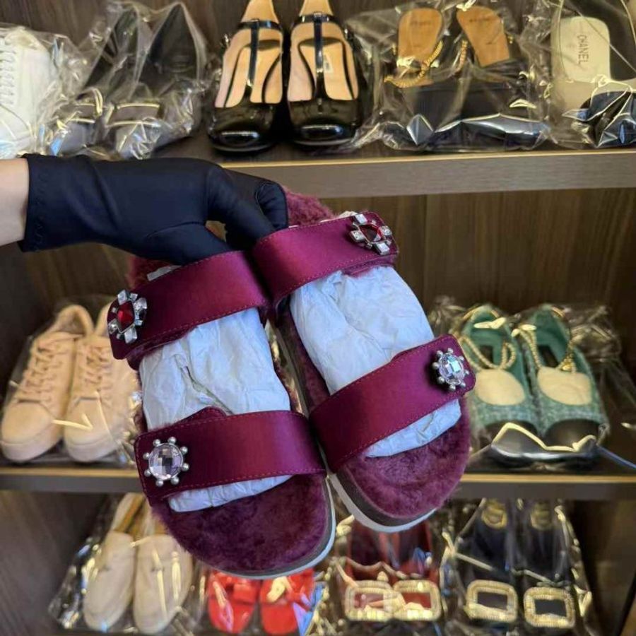 TORY BURCH 毛拖 37號 非常新-4