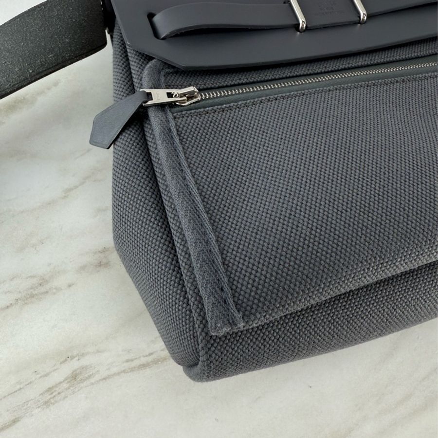 愛馬仕 Hermès Mini Herbag Zip 20 Ardoise 85 石板灰銀釦 肩背包/ 斜背包-11