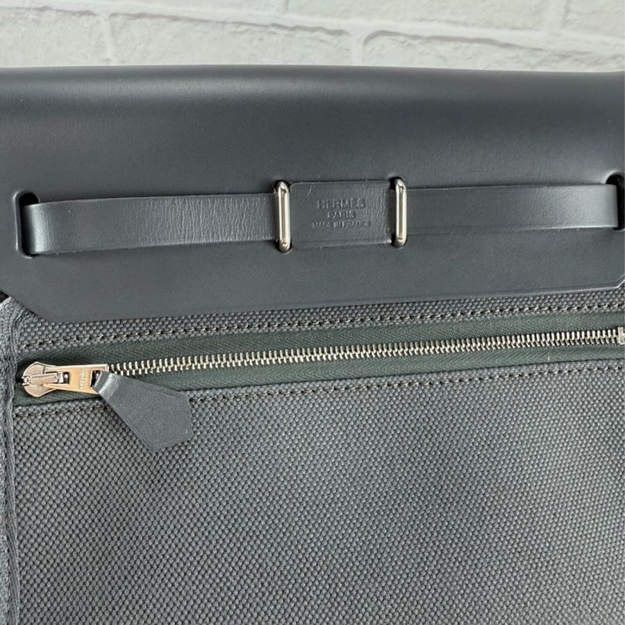 愛馬仕 Hermès Mini Herbag Zip 20 Ardoise 85 石板灰銀釦 肩背包/ 斜背包-22
