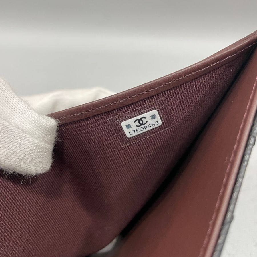 Chanel AP0231黑荔枝皮銀釦CF三折短夾Coco*-12