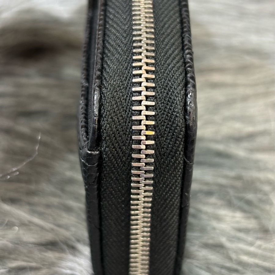 CHANEL AP0216 COCO 黑色荔枝皮銀釦 短夾 零錢包 名片夾 信用卡包-2