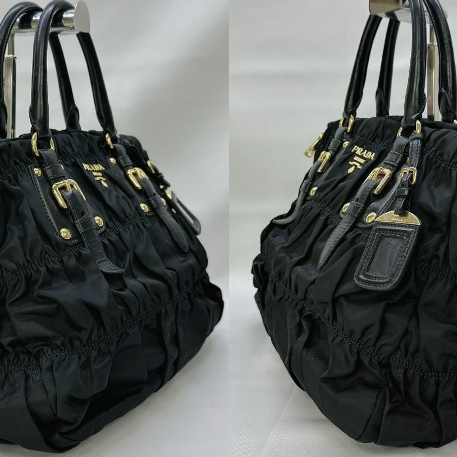 【PRADA 尼龍皺褶手提斜背包】-2
