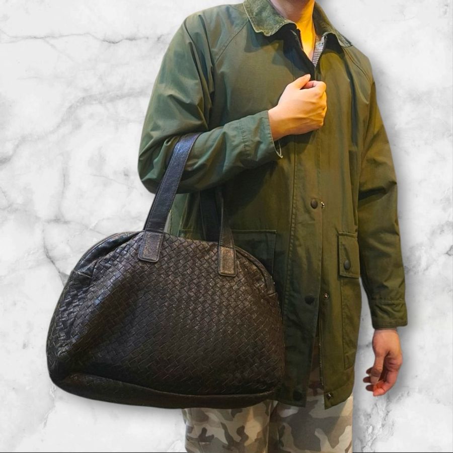 【8成新】㊣✨Bottega Veneta ✨寶緹嘉 BV 羊皮 咖啡色 編織 輕量 保齡球包 手提包 肩背包 托特包 /二手包/二手精品/保證正品🌳二手樹屋🌳-40