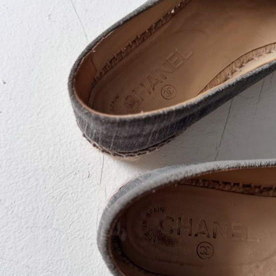 Chanel espadrilles 灰色草編鞋-4