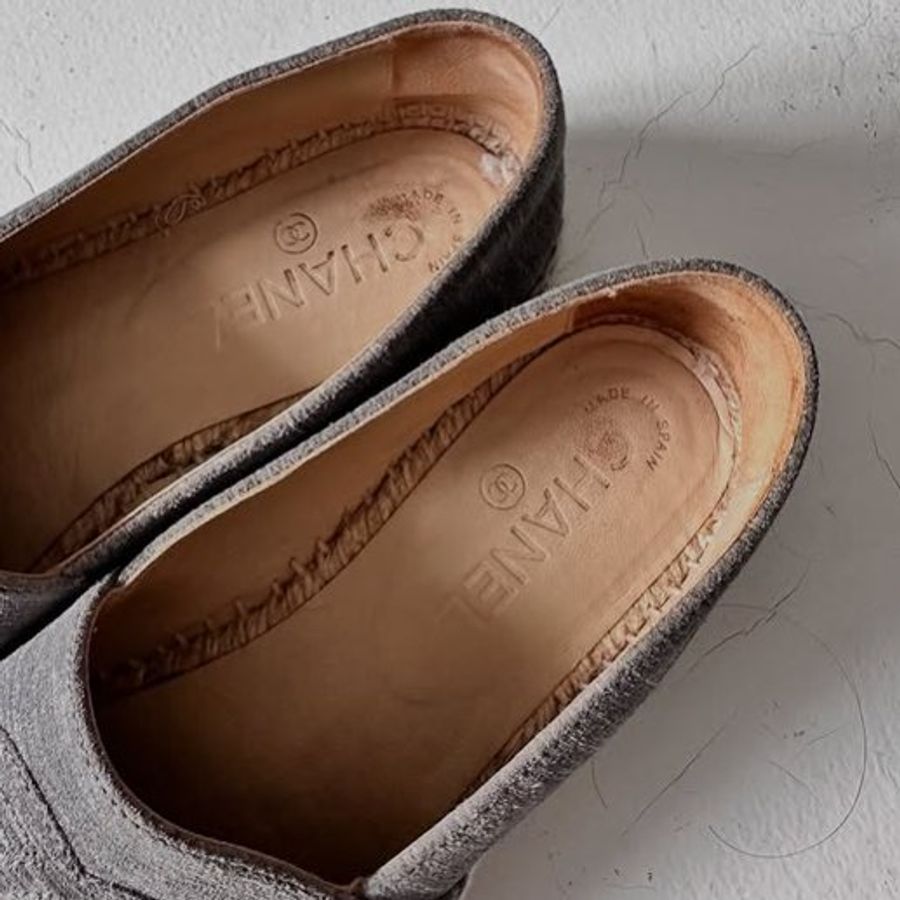 Chanel espadrilles 灰色草編鞋-8
