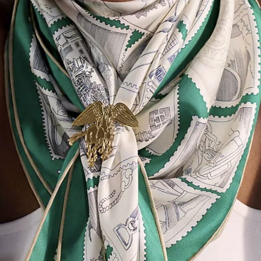 HERMES 愛馬仕 全新 金屬 Scarf Ring Ancre Marine 70 絲巾環 絲巾扣  (適合70cm絲巾)-2