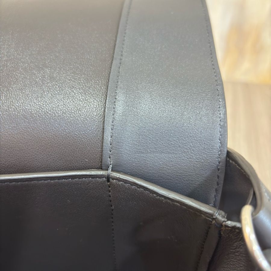 CELINE FRAME 鐵灰 葡紫 牛皮 拼接 撞色 肩背包 斜背包 郵差包-17