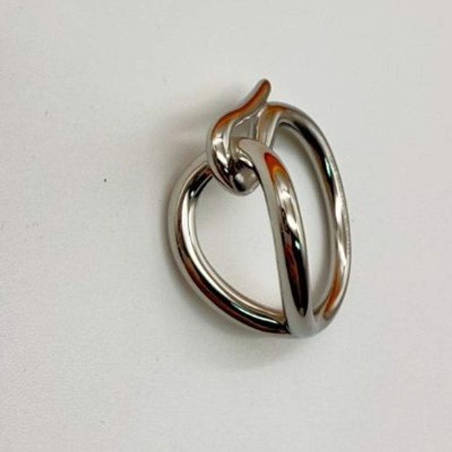 愛馬仕 Hermes 全新 絲巾扣 絲巾環 銀色-2