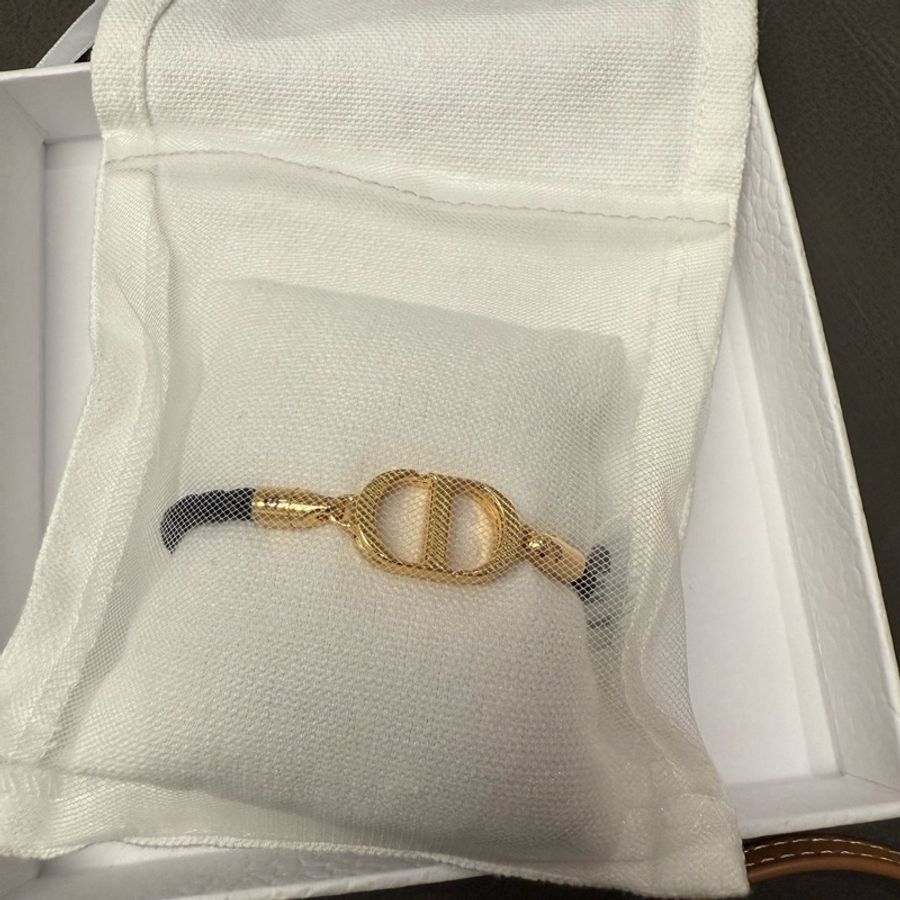 Dior 迪奧 30 Montaigne 皮革手鏈 CD logo手環-5