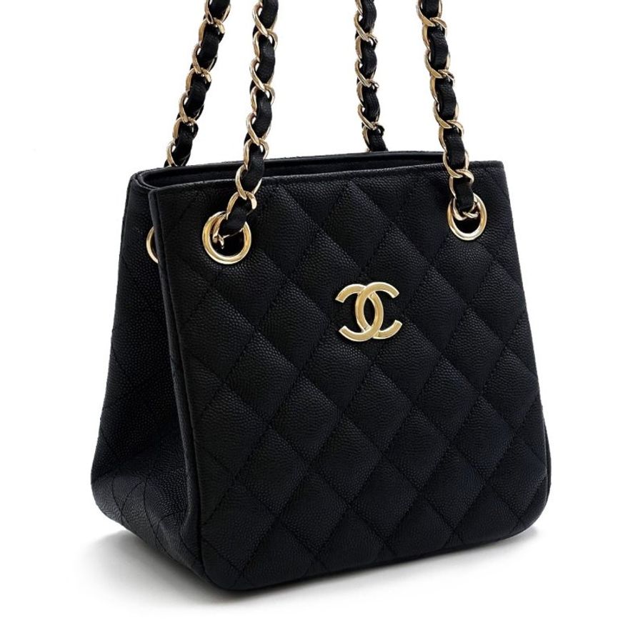 CHANEL Mini tote粒面牛皮水桶包-4