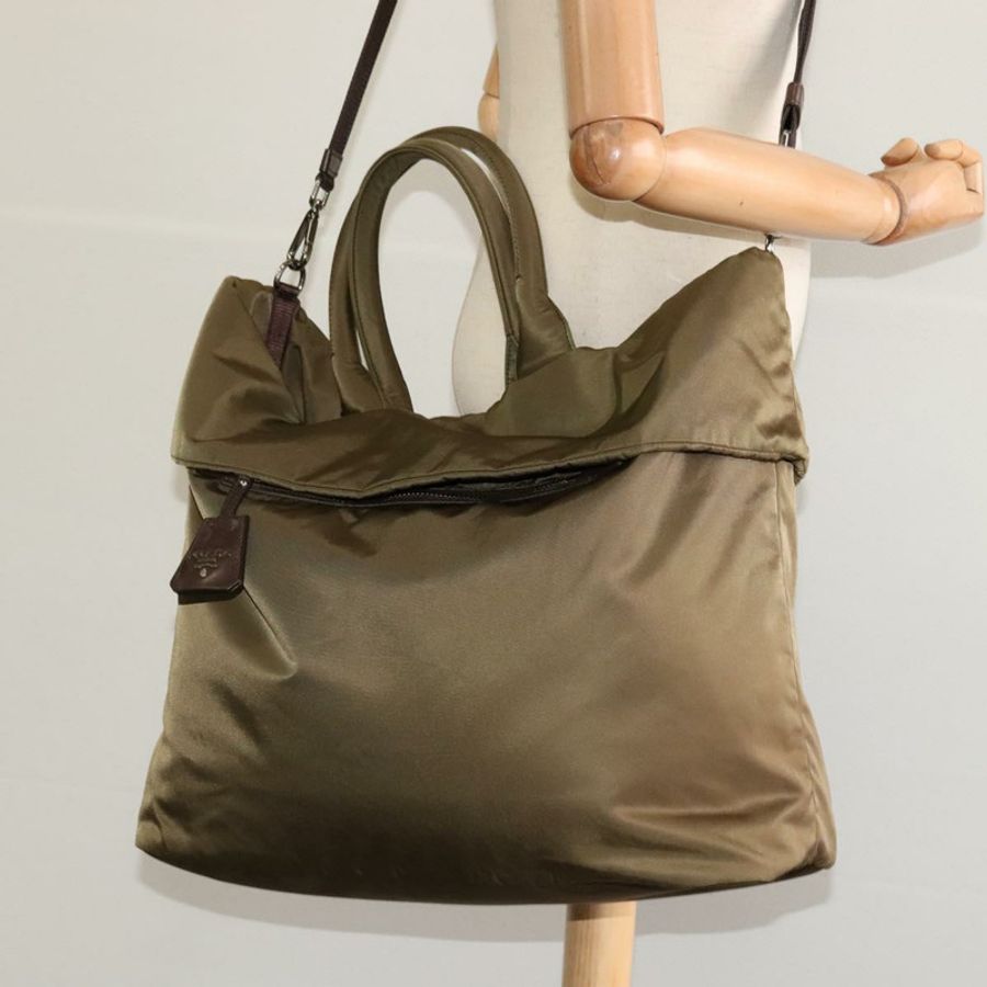 【日本直送】PRADA 尼龍雙肩手提包 卡其色 正品 ac3713-21