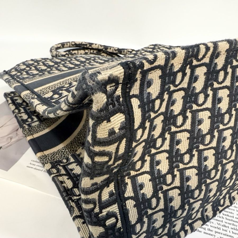 DIOR藍老花LOGO刺繡帆布大號Book Tote包-15