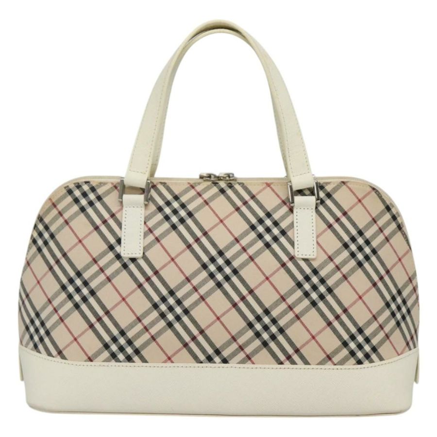 【日本直送】BURBERRY Nova 格紋手提包 帆布 米色 正品 BA1007-1