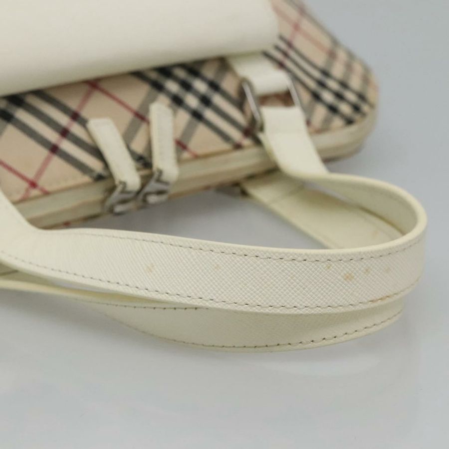 【日本直送】BURBERRY Nova 格紋手提包 帆布 米色 正品 BA1007-6
