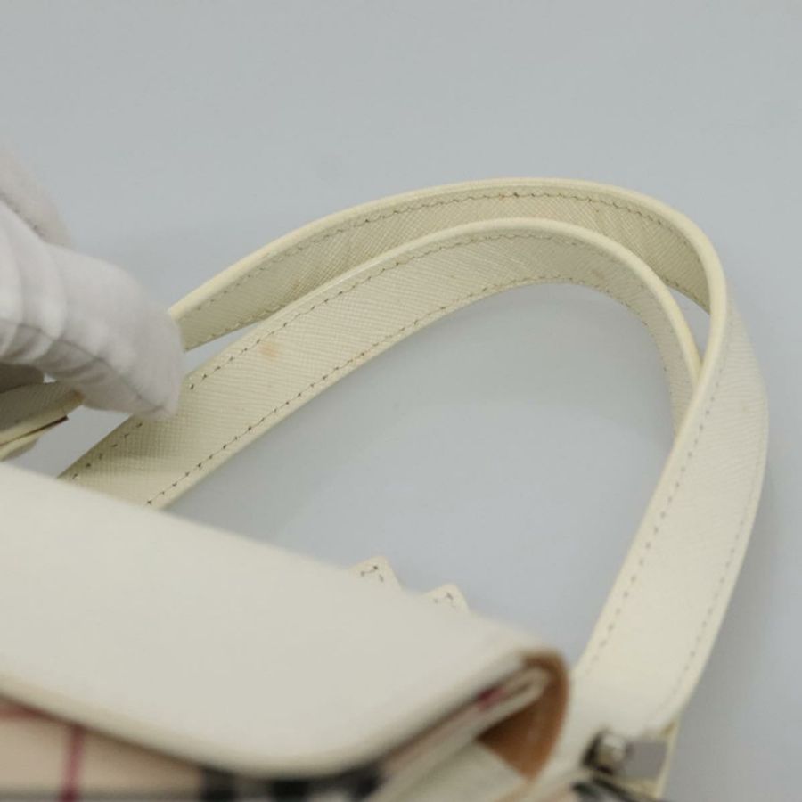【日本直送】BURBERRY Nova 格紋手提包 帆布 米色 正品 BA1007-7