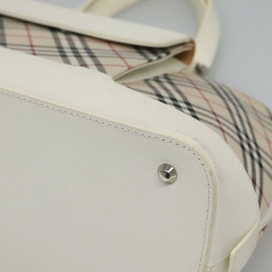 【日本直送】BURBERRY Nova 格紋手提包 帆布 米色 正品 BA1007-8