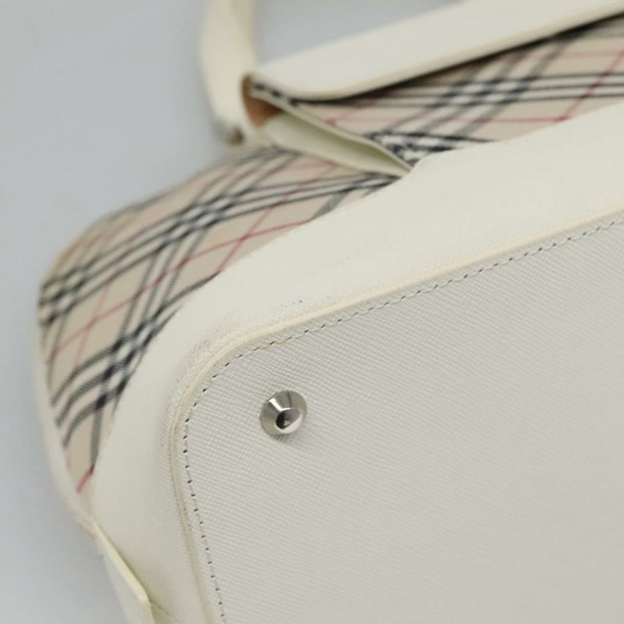 【日本直送】BURBERRY Nova 格紋手提包 帆布 米色 正品 BA1007-13
