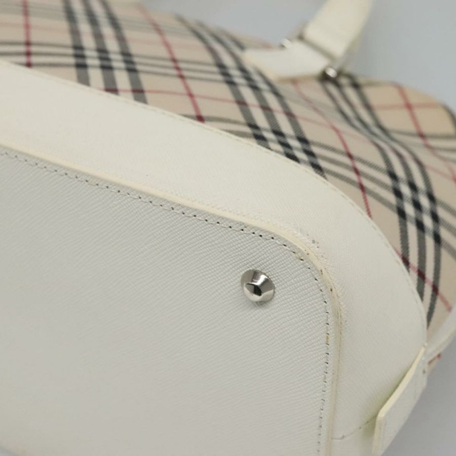 【日本直送】BURBERRY Nova 格紋手提包 帆布 米色 正品 BA1007-14