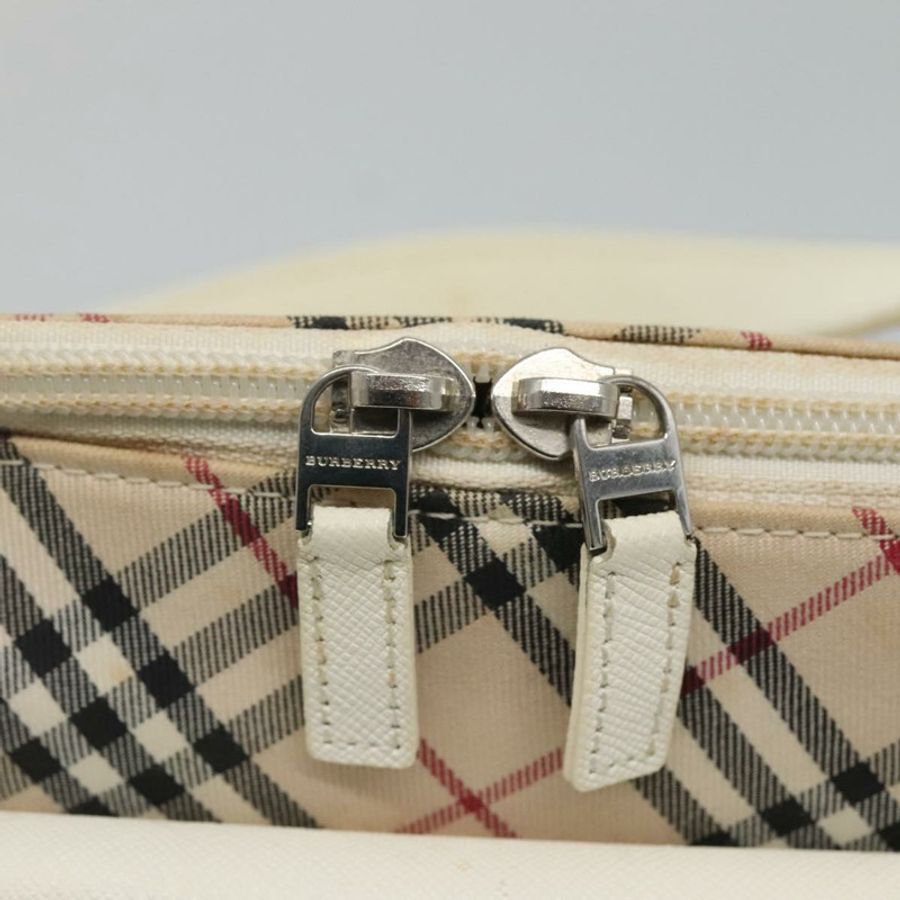 【日本直送】BURBERRY Nova 格紋手提包 帆布 米色 正品 BA1007-16